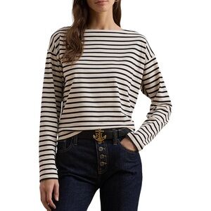 Lauren Ralph Lauren Boat-Neck Striped Jersey – Size Large